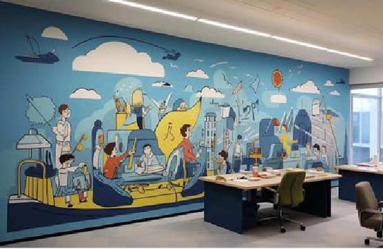 松潘办公室墙绘的特点。