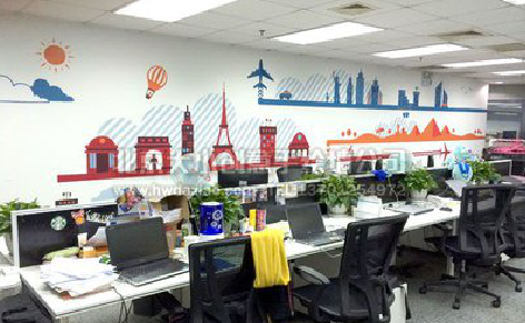 松潘教你设计办公室墙绘的方法。