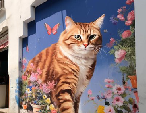 松潘自己绘制有个性的手绘墙