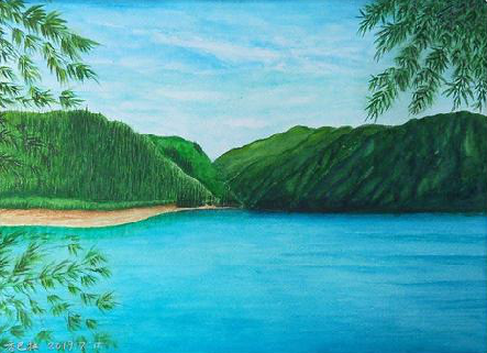 松潘在墙绘中，如何绘画绿水青山？