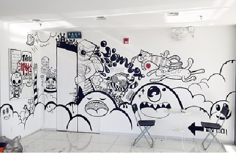 松潘手绘墙并非传统涂鸦。